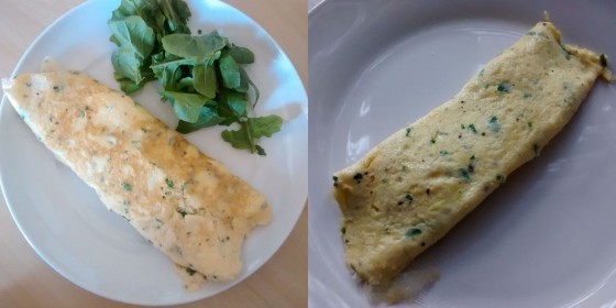 The omelettes in this picture look similar but between them lie two months and a world of flavour and texture differences.